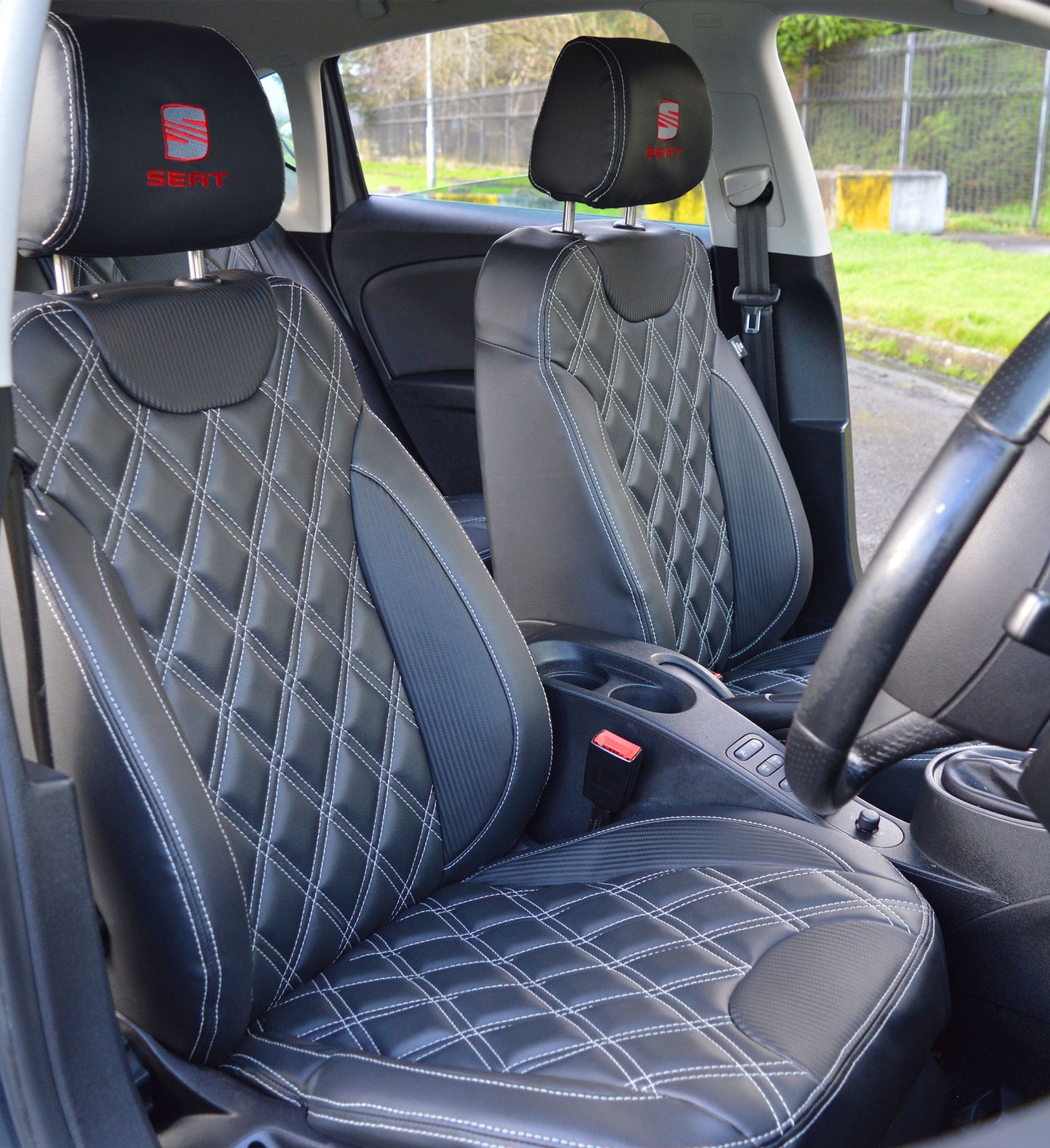 Seat Leon MK2 Tailored Leather Look Diamond Quilted Seat Covers (2005 - 2012)
