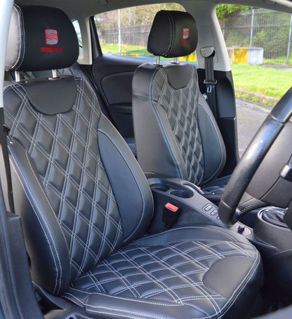 Seat Leon MK2 Tailored Leather Look Diamond Quilted Seat Covers (2005 - 2012)