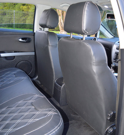 Seat Leon MK2 Tailored Leather Look Diamond Quilted Seat Covers (2005 - 2012)