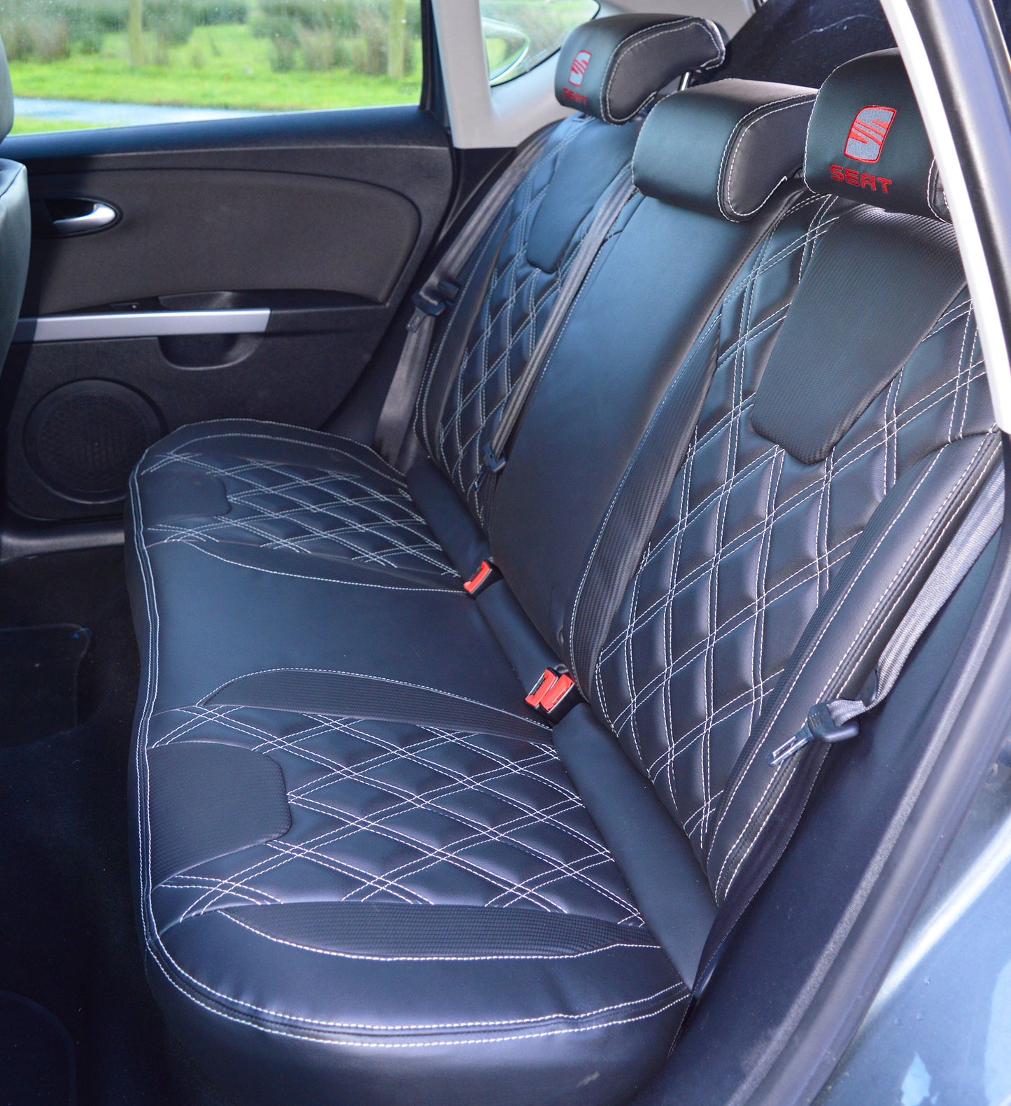 Seat Leon MK2 Tailored Leather Look Diamond Quilted Seat Covers (2005 - 2012)