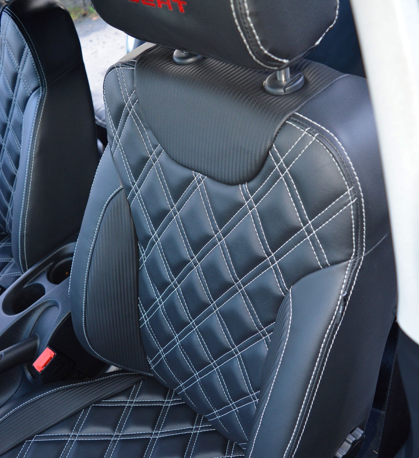 Seat Leon MK2 Tailored Leather Look Diamond Quilted Seat Covers (2005 - 2012)