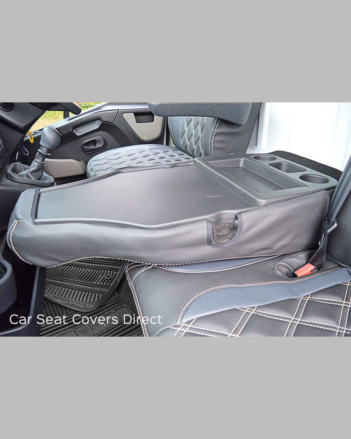 Opel Movano Tailored Seat Covers - Charcoal Diamonds with Modena Grey Inserts (3rd Gen 2010+)