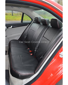 Mercedes C-Class W204 Seat Covers - Black & Red Leatherette