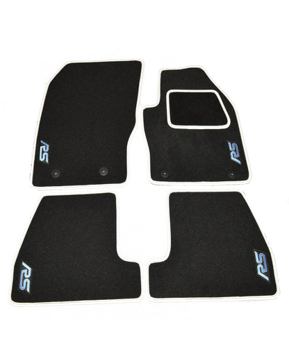 Ford Focus RS Prestige Tailored Car Mats With Frozen White Binding (3rd Generation)