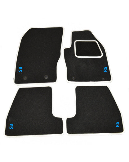 Ford Focus RS Prestige Tailored Car Mats With Frozen White Binding (3rd Generation)