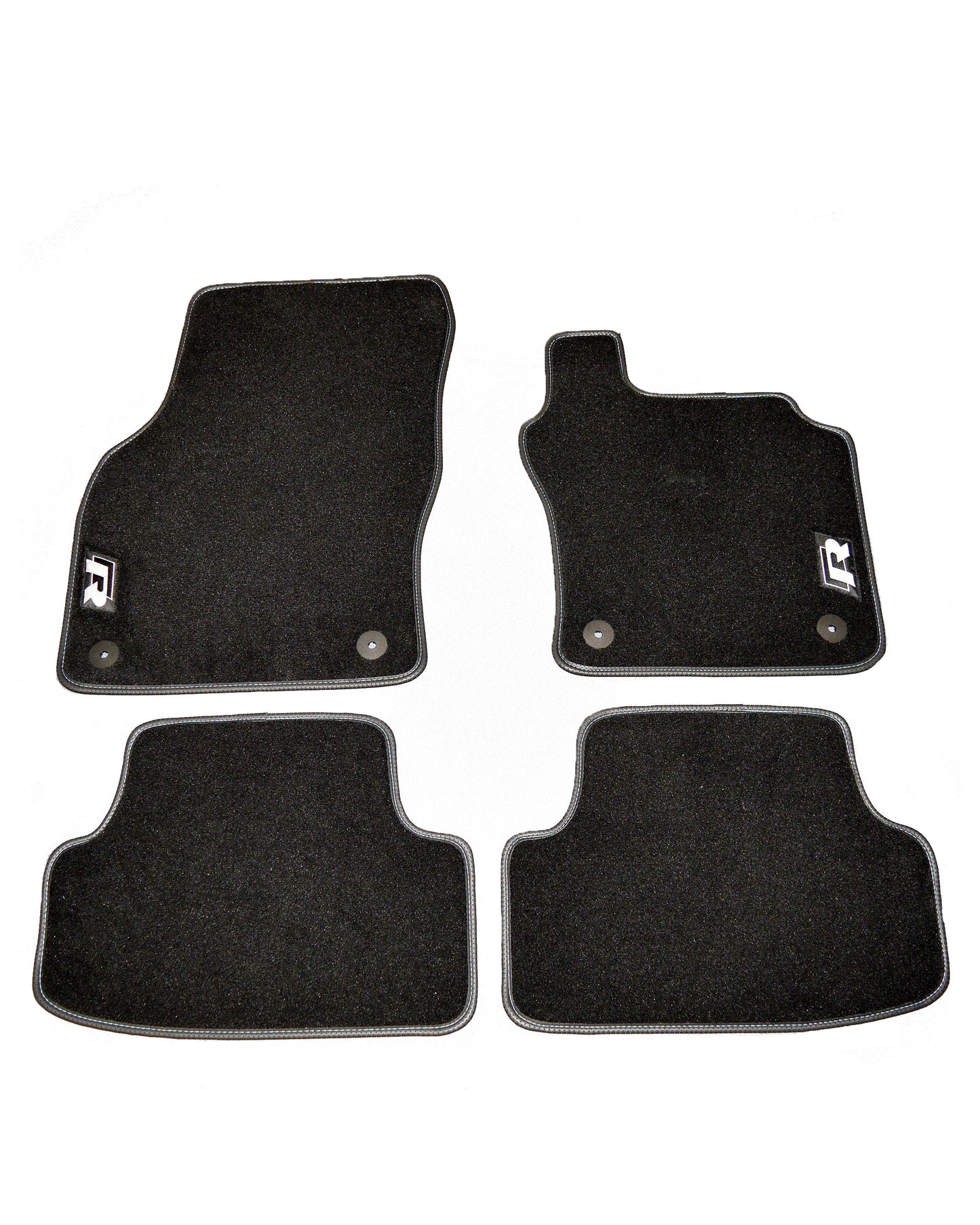 Volkswagen VW Golf R MK7 Tailored Luxury Car Floor Mats With Black & Light Blue Stitching