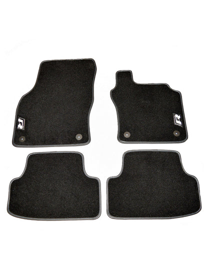 Volkswagen VW Golf R MK7 Tailored Luxury Car Floor Mats With Black & Light Blue Stitching