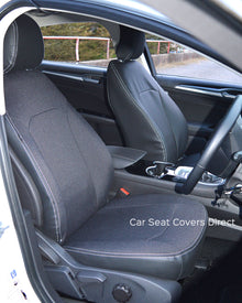 Ford Mondeo Tailored Seat Covers - Charcoal PVC & White Stitching