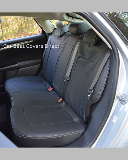Ford Mondeo Tailored Seat Covers - Charcoal PVC & White Stitching