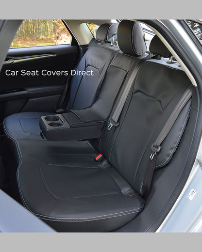 Ford Mondeo Tailored Seat Covers - Charcoal PVC & White Stitching