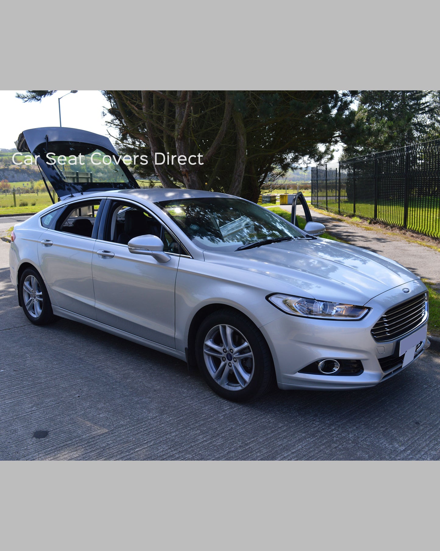 Ford Mondeo Tailored Seat Covers - Charcoal PVC & White Stitching