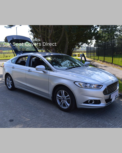 Ford Mondeo Tailored Seat Covers - Charcoal PVC & White Stitching