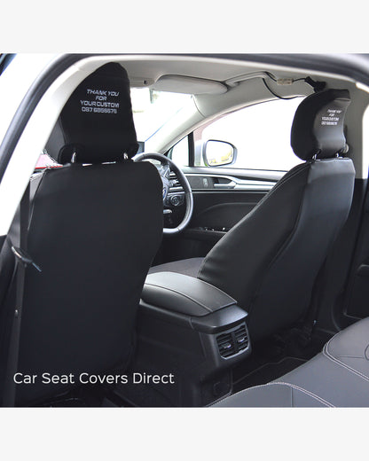 Ford Mondeo Tailored Seat Covers - Charcoal PVC & White Stitching