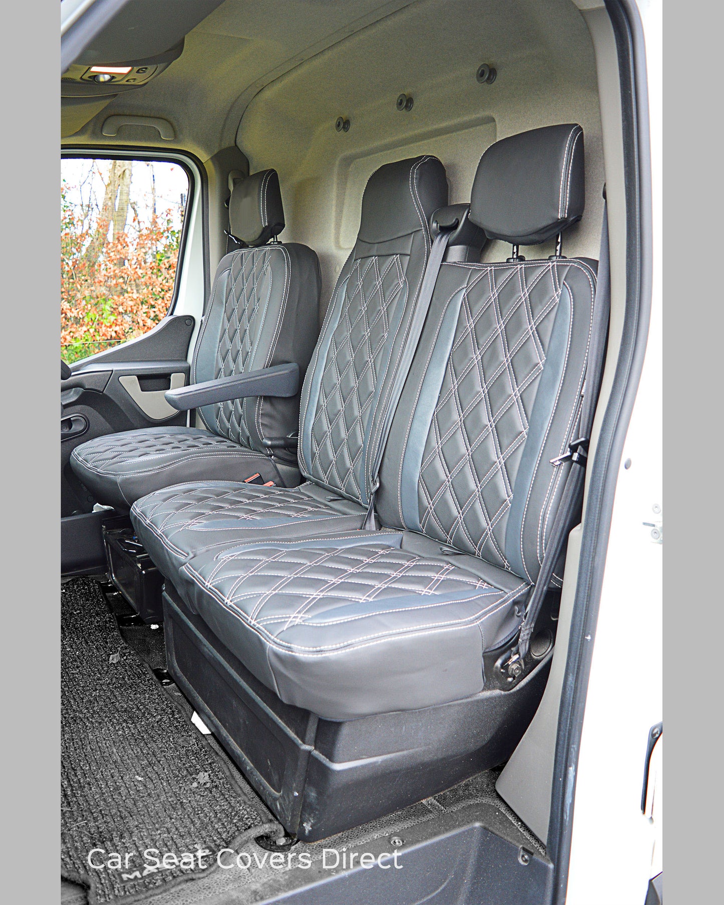 Opel Movano Tailored Seat Covers - Charcoal Diamonds with Modena Grey Inserts (3rd Gen 2010+)