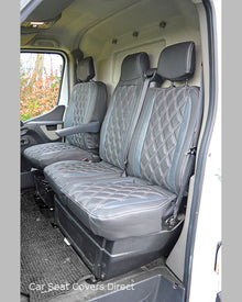 Opel Movano Tailored Seat Covers - Charcoal Diamonds with Modena Grey Inserts (3rd Gen 2010+)