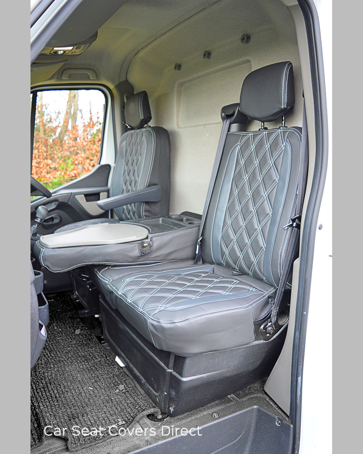 Opel Movano Tailored Seat Covers - Charcoal Diamonds with Modena Grey Inserts (3rd Gen 2010+)