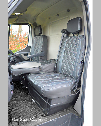 Opel Movano Tailored Seat Covers - Charcoal Diamonds with Modena Grey Inserts (3rd Gen 2010+)