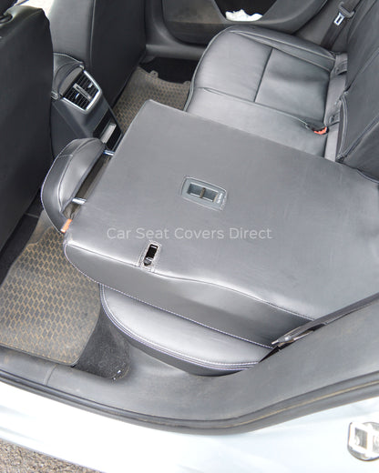 Skoda Octavia Tailored Car Seat Covers - Black Leatherette & Silver Stitching