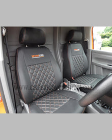 Volkswagen Caddy - Black Covers With Orange Diamond Stitching