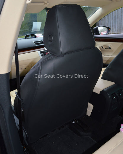 Volkswagen VW Passat CC Seat Covers - Charcoal & White Leatherette