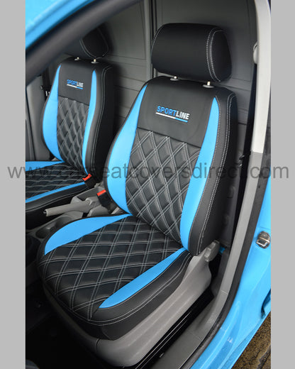 Volkswagen Caddy Seat Covers - Black & Blue