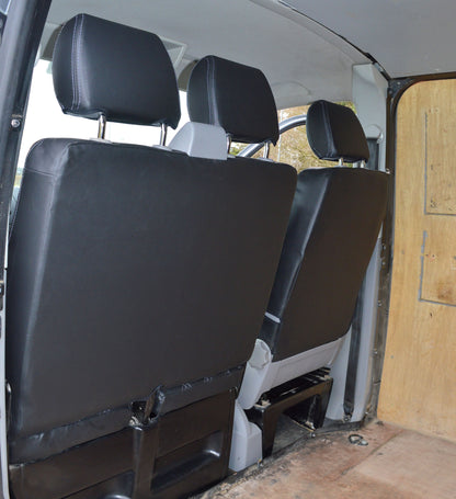 Volkswagen VW Transporter T6 R Line Tailored Van Seat Covers - Black & Carbon Diamond Quilting