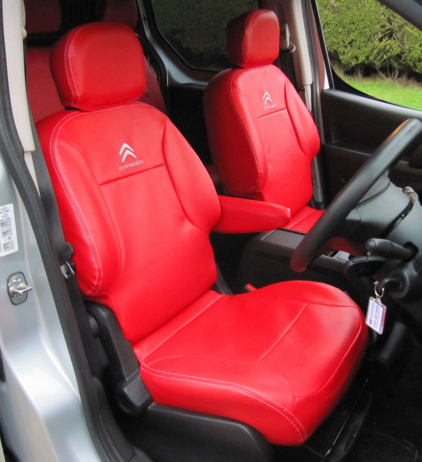 Citroen Berlingo Multispace Tailored Waterproof Red Leatherette Van Seat Covers
