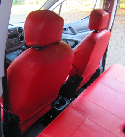 Citroen Berlingo Multispace Tailored Waterproof Red Leatherette Van Seat Covers
