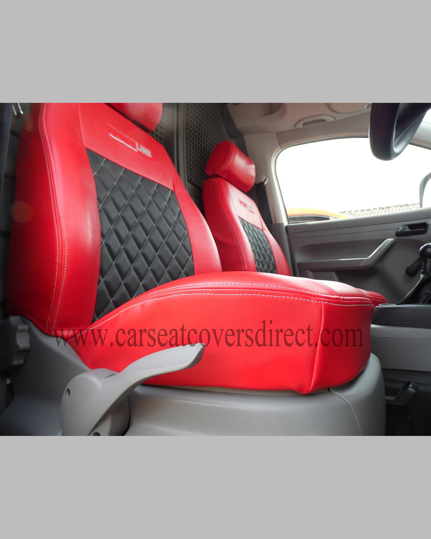 VOLKSWAGEN VW CADDY red & black Seat Covers