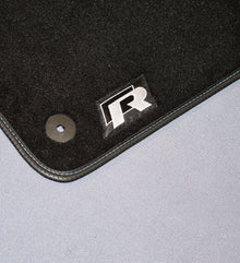 Volkswagen VW Golf R MK7 Tailored Luxury Car Floor Mats With Black & Light Blue Stitching