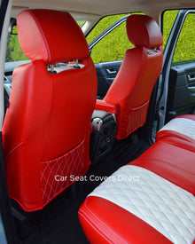 Range Rover Sport Seat Covers - Red and White Genuine Leather