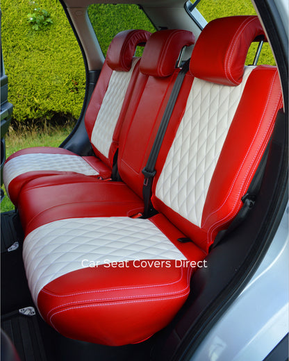 Range Rover Sport Seat Covers - Red and White Genuine Leather