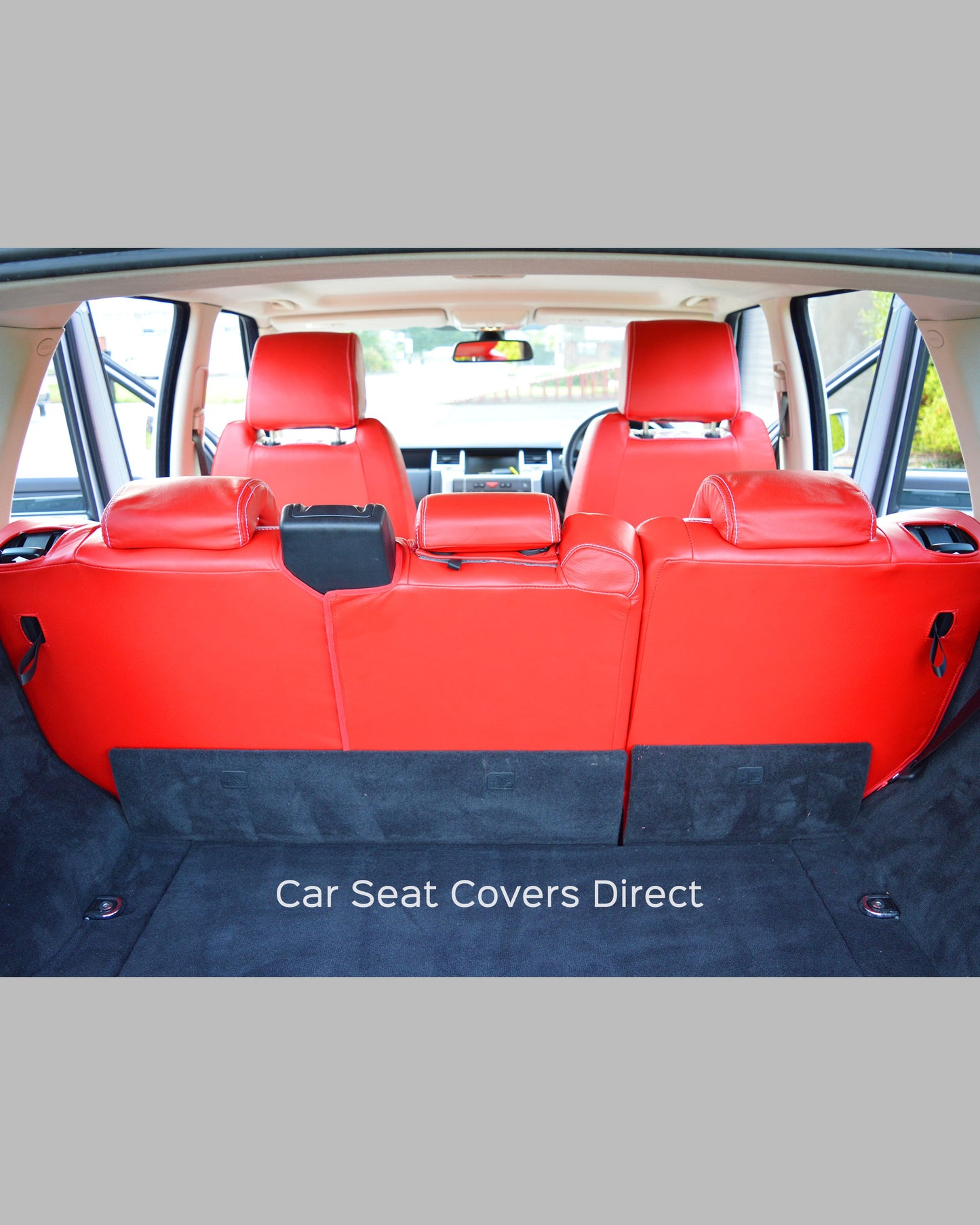 Range Rover Sport Seat Covers - Red and White Leatherette