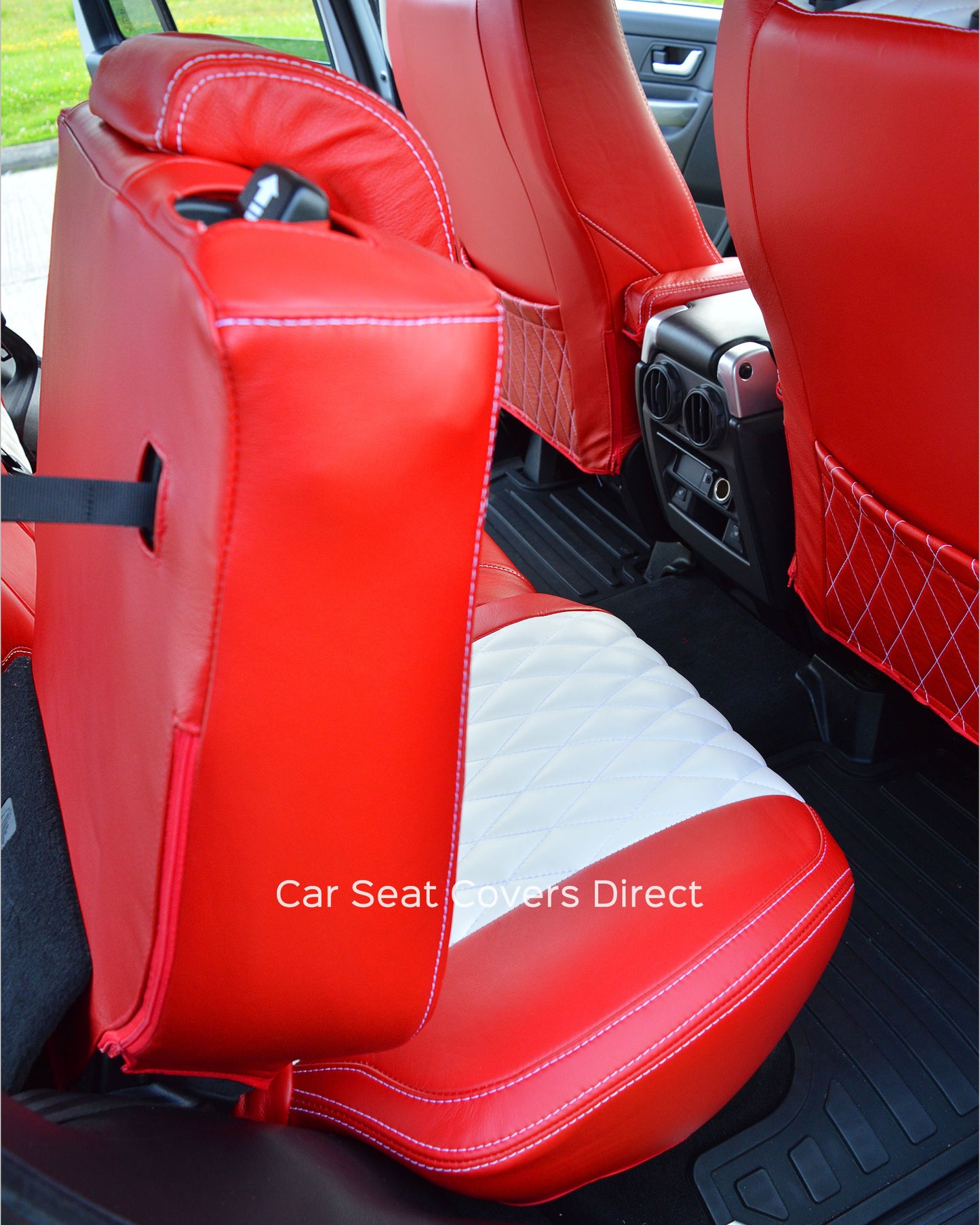 Range Rover Sport Seat Covers - Red and White Genuine Leather
