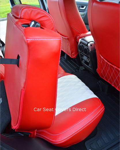 Range Rover Sport Seat Covers - Red and White Genuine Leather