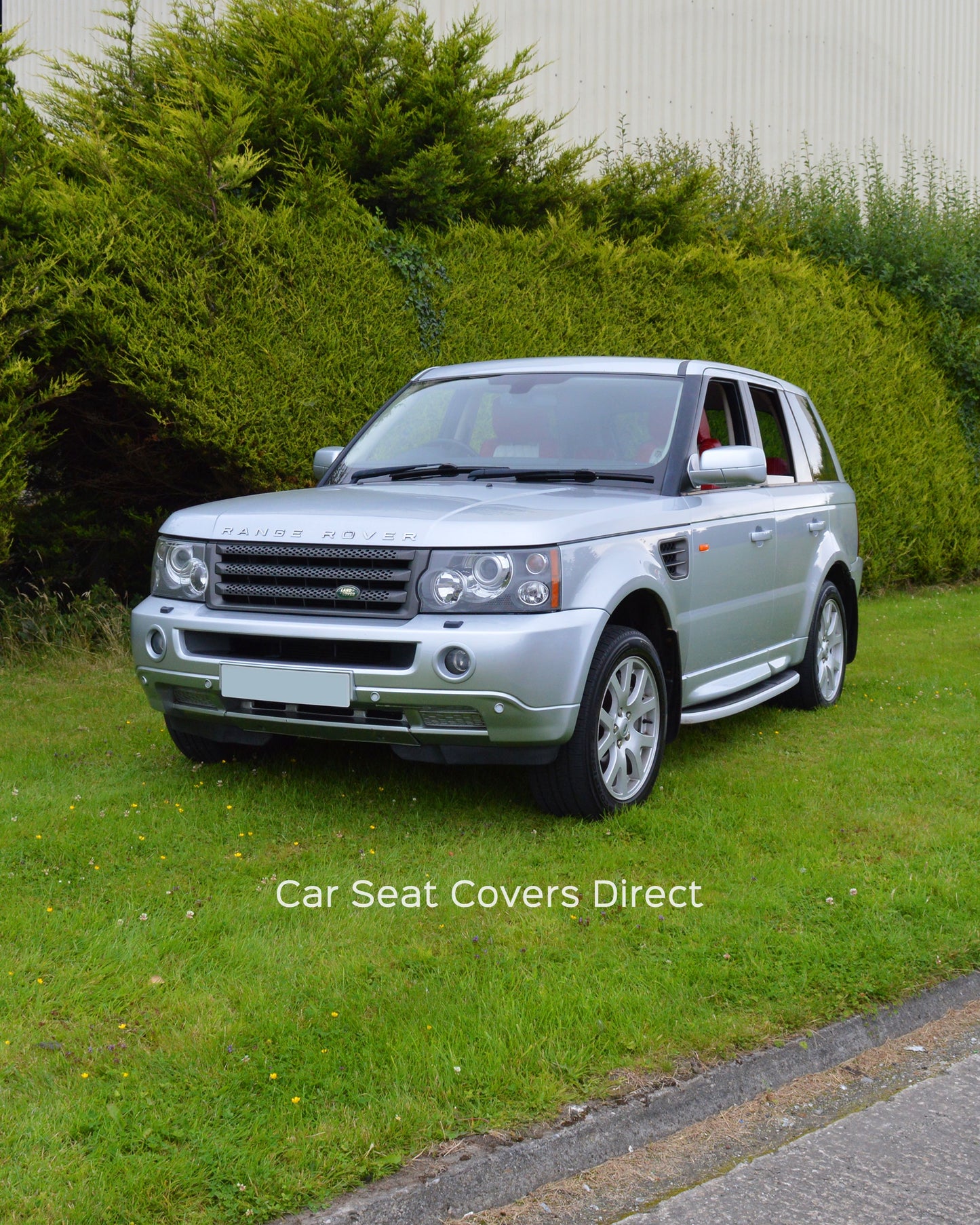 Range Rover Sport Seat Covers - Red and White Leatherette