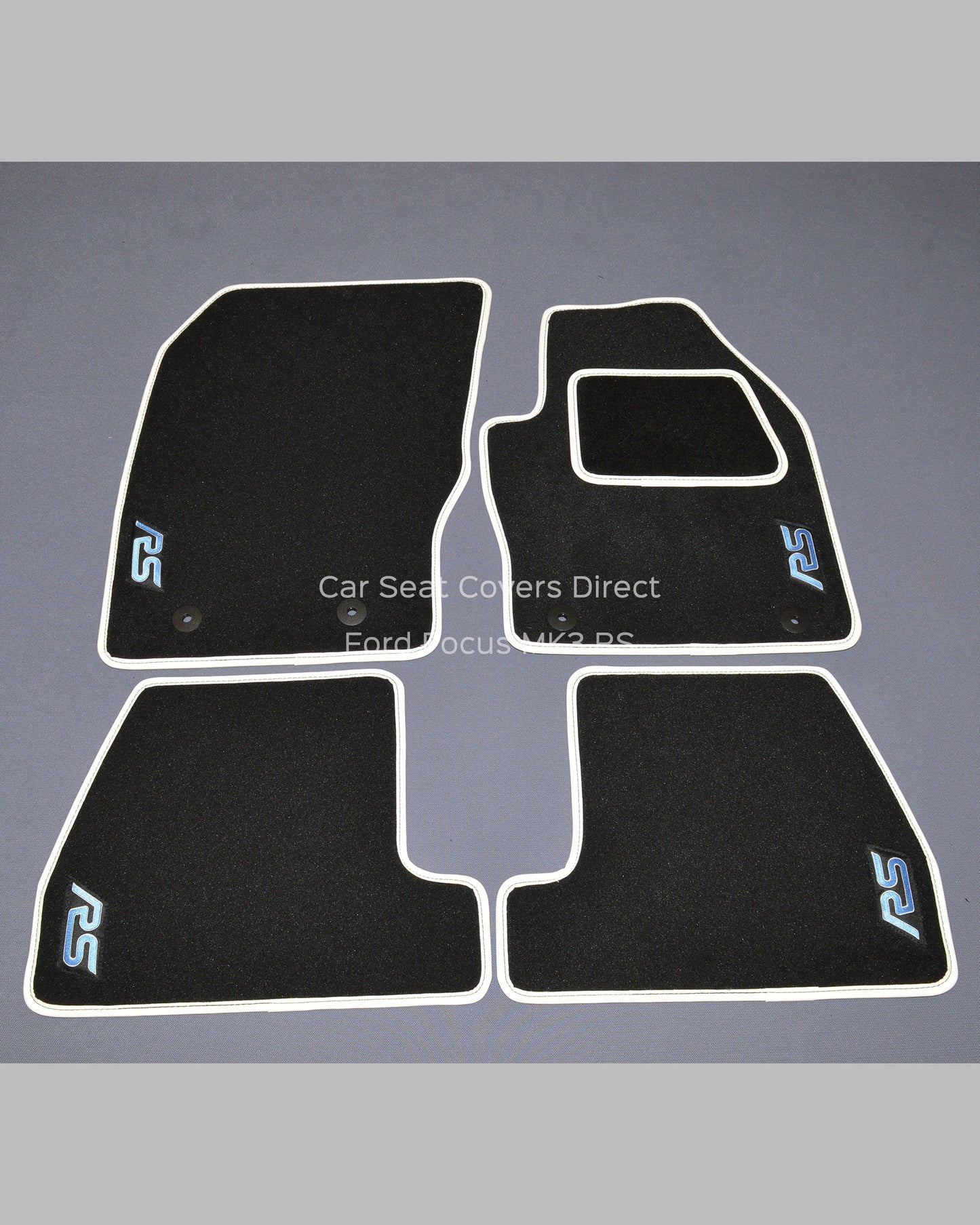Ford Focus RS Prestige Tailored Car Mats With Frozen White Binding (3rd Generation)