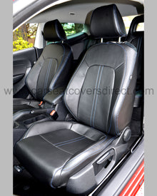 Volkswagen VW Scirocco Seat Covers - Black PVC with Blue Stitching