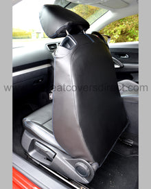 Volkswagen VW Scirocco Seat Covers - Black PVC with Blue Stitching