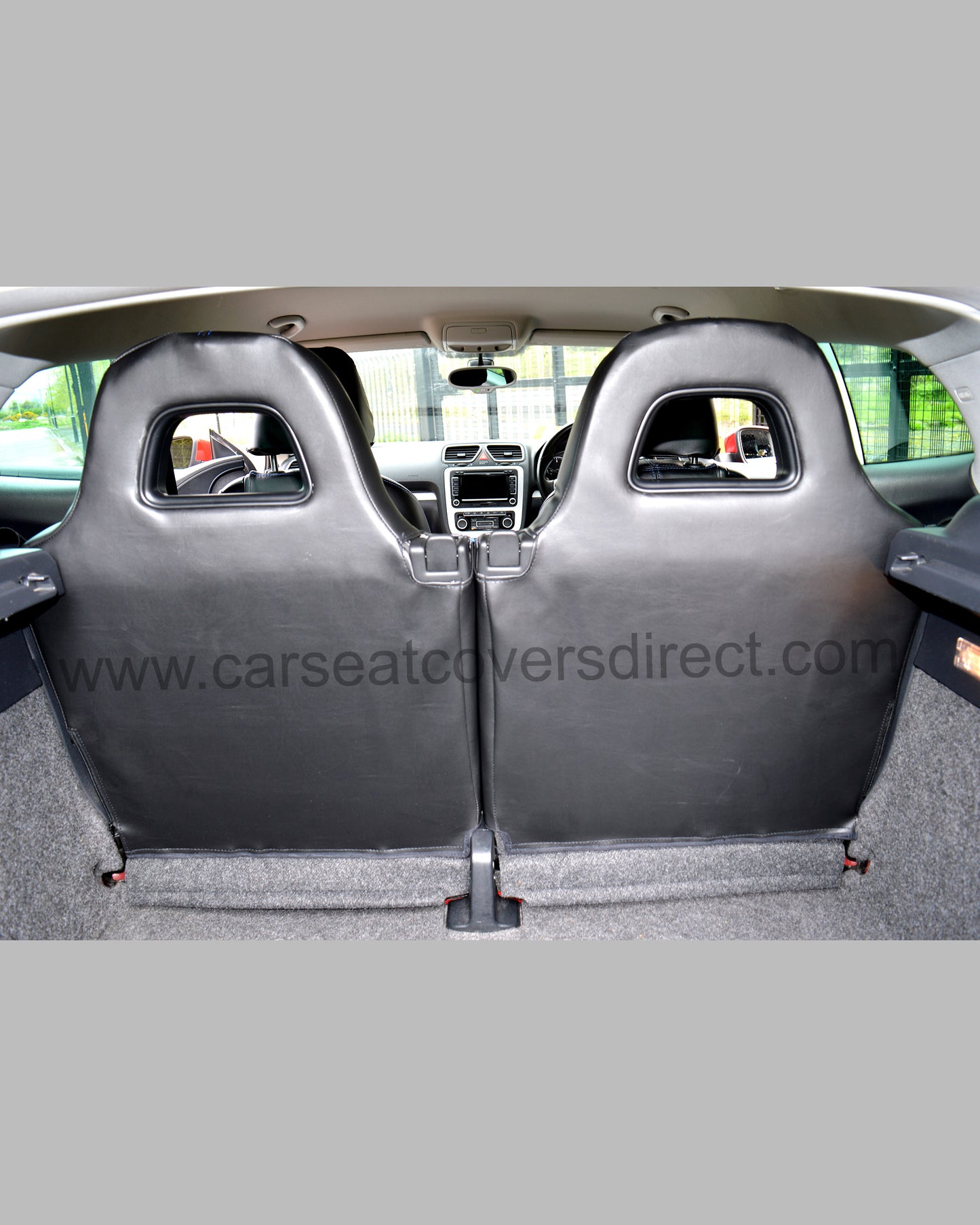 Volkswagen VW Scirocco Seat Covers - Black PVC with Blue Stitching