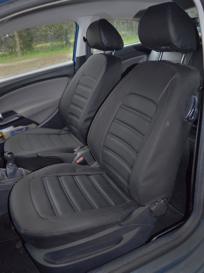 Seat Ibiza - Black Leatherette With Blue Horizontal Stitching