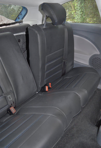 Seat Ibiza - Black Leatherette With Blue Horizontal Stitching