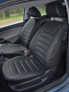 Seat Ibiza - Black Leatherette With Blue Horizontal Stitching