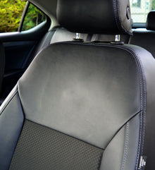 Skoda Superb Tailored Car Seat Covers (3rd Gen) - Black Leatherette & Silver Stitching