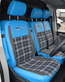 Volkswagen Transporter T5 Tartan - Light Blue & Black Inserts