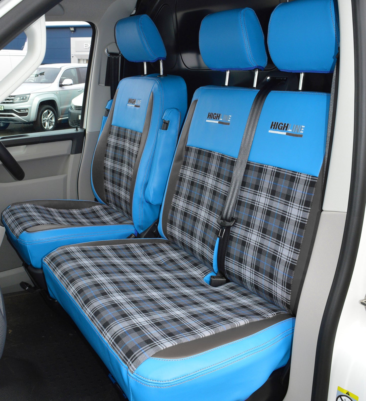 Volkswagen Transporter T5 Tartan - Light Blue & Black Inserts