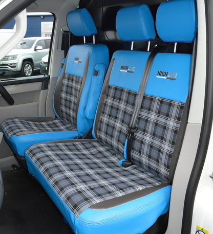 Volkswagen Transporter T5 Tartan - Light Blue & Black Inserts