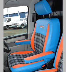 Volkswagen Transporter T5 Tartan - Light Blue / Orange Inserts
