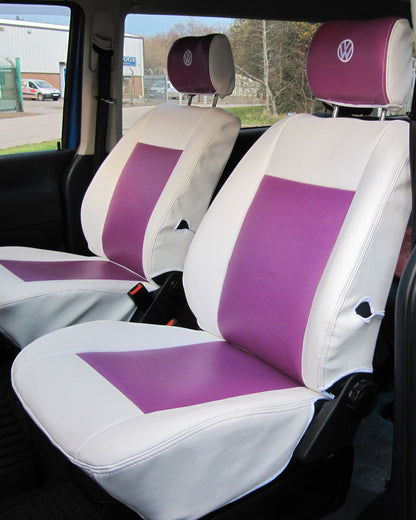 Volkswagen Transporter T4 White & Grape Seat Covers