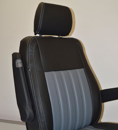Volkswagen Transporter T5 Charcoal & Grey Stitched Flutes